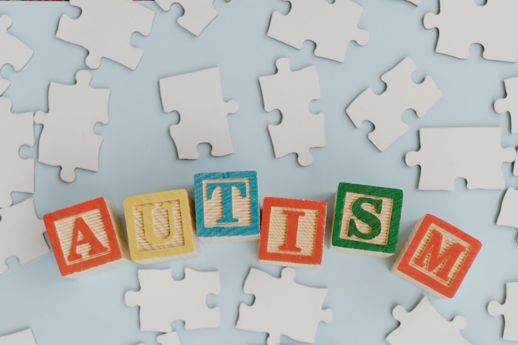Autism spelled with blocks